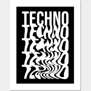 Techno Text Posters and Art